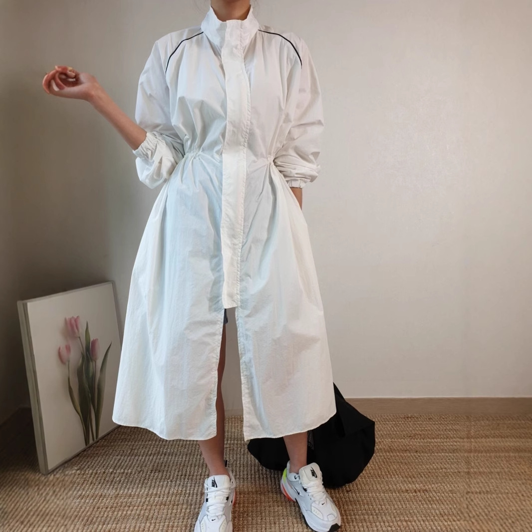 Korean chic early spring new loose high-waisted trench coat style dress K010614