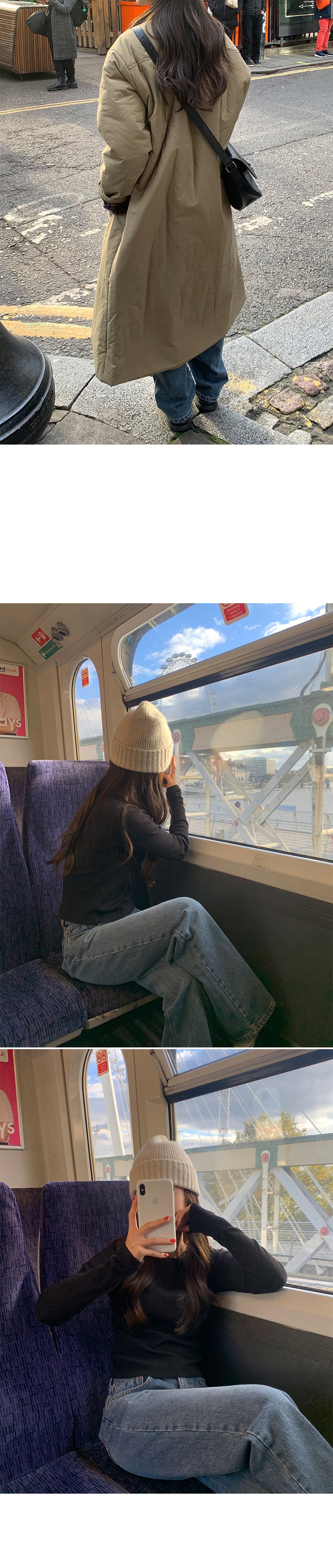 Korean New versatile long over-the-knee cotton coat/jacket K010624