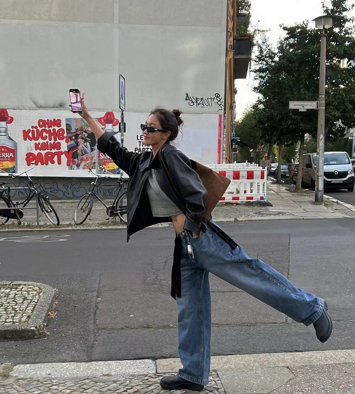 Korean New Retro Maillard Style Zipper Loose PU Leather Coat Women's Jacket K010611