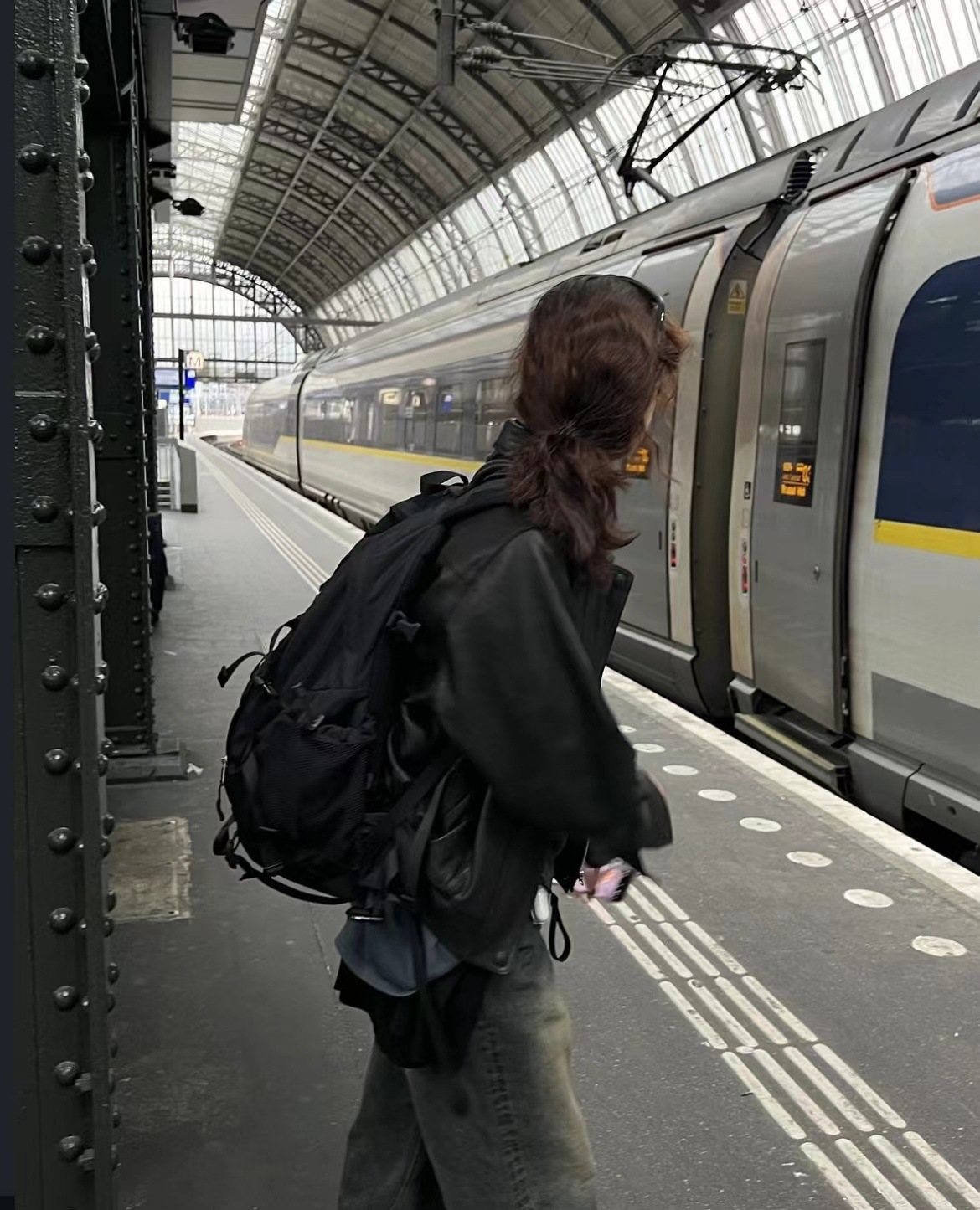 Korean New Retro Maillard Style Zipper Loose PU Leather Coat Women's Jacket K010611