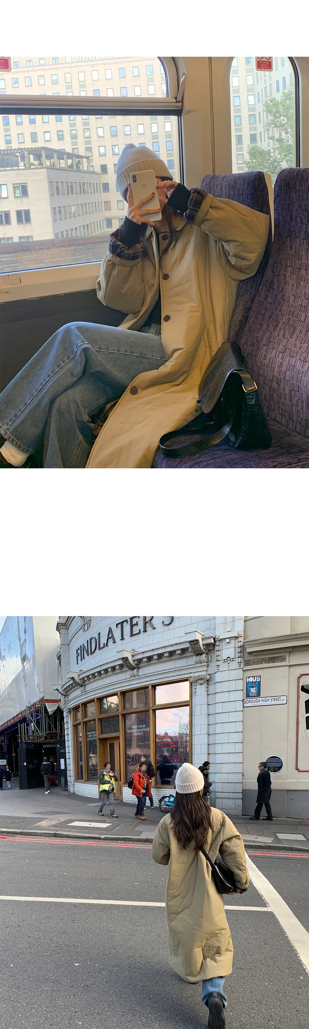 Korean New versatile long over-the-knee cotton coat/jacket K010624