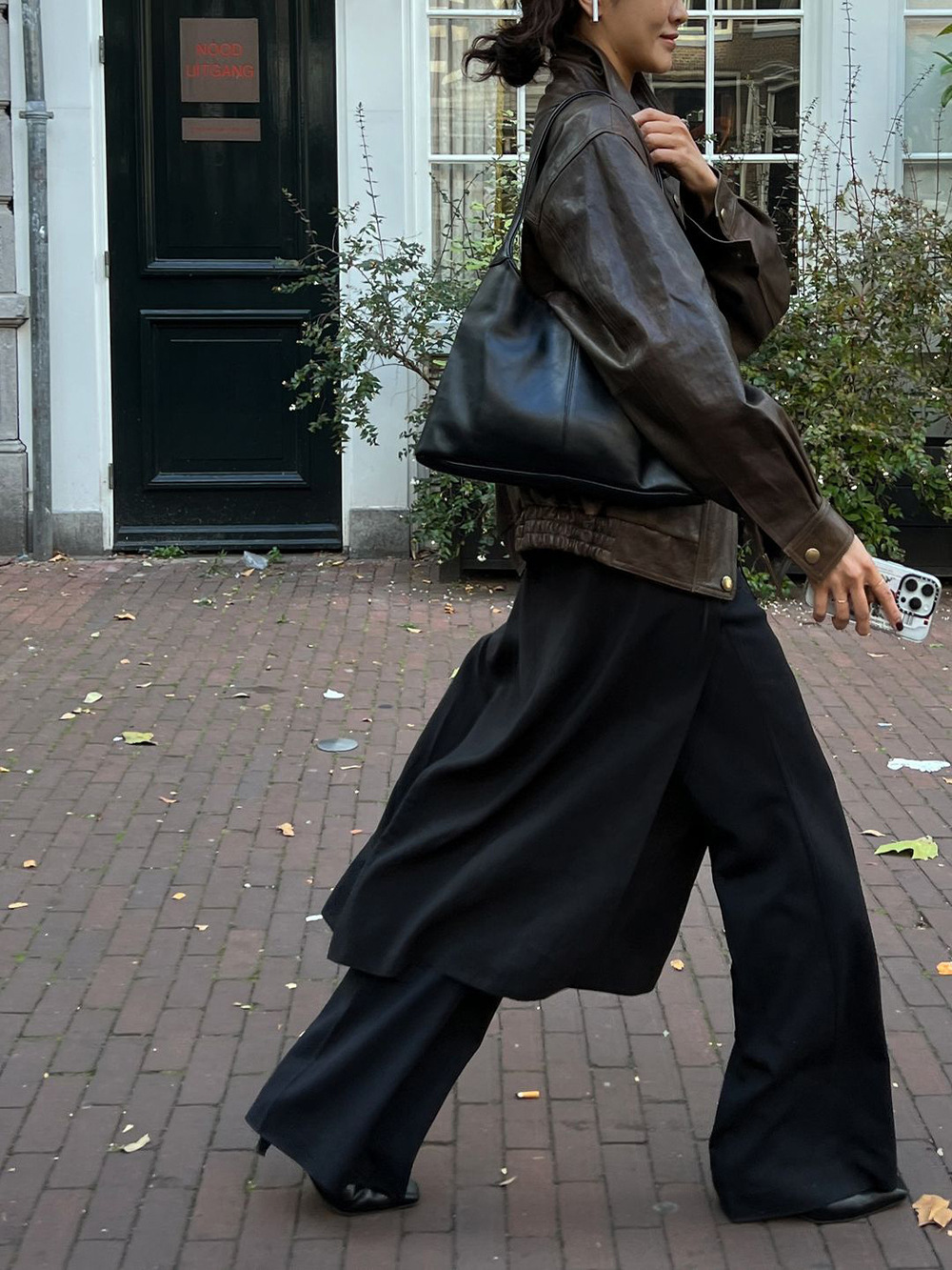 Korean New Retro Maillard Style Zipper Loose PU Leather Coat Women's Jacket K010611