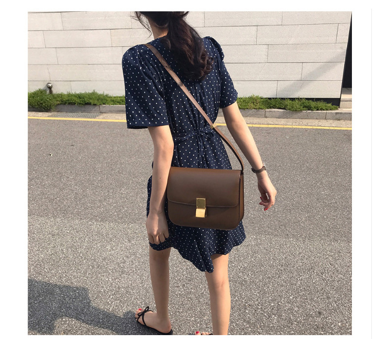 Chic Style Polka Dot V-Neck Short Sleeve Wrap Mini Dress K26051102
