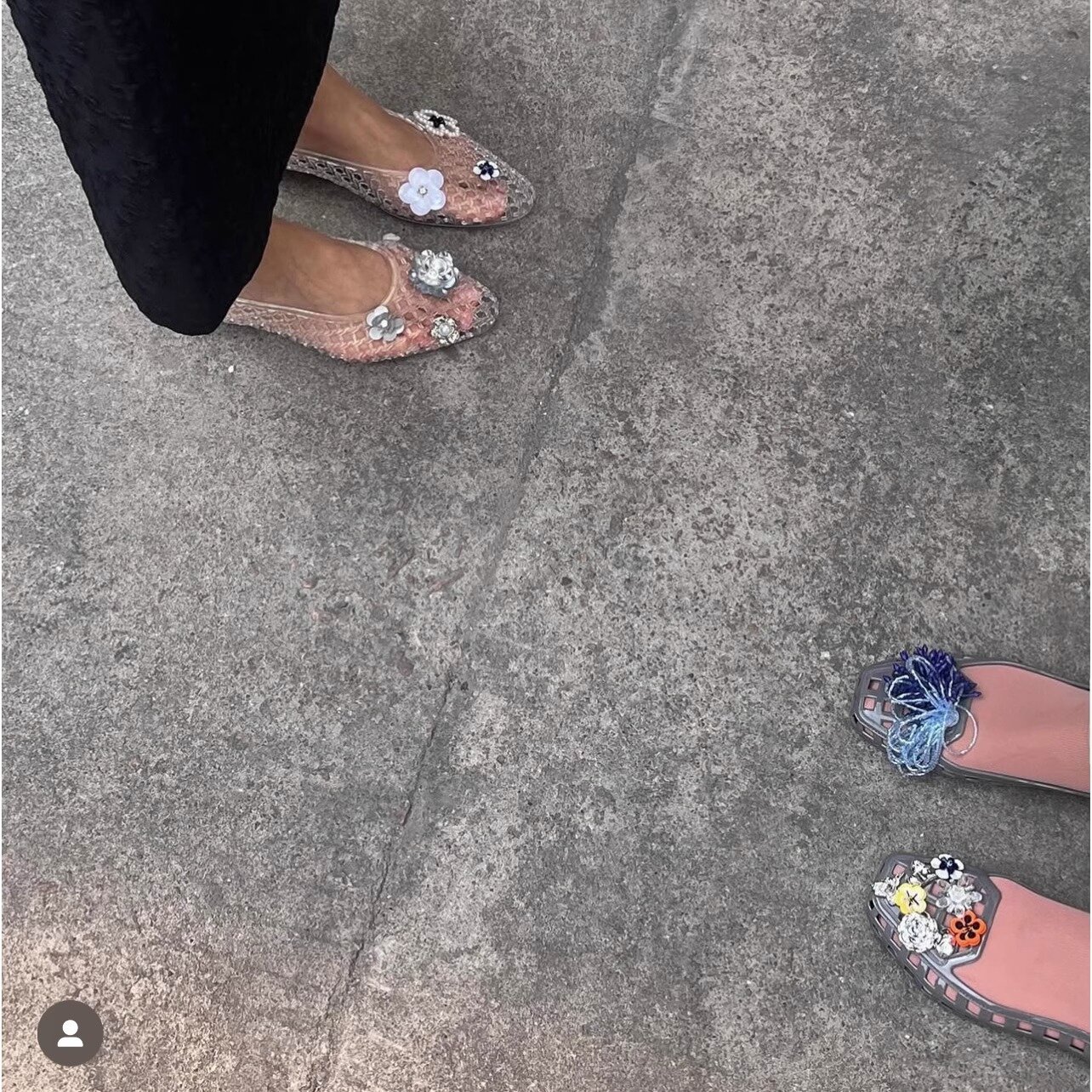 Handmade Beaded Floral Decor Hollow Jelly Flat Shoes K26061701