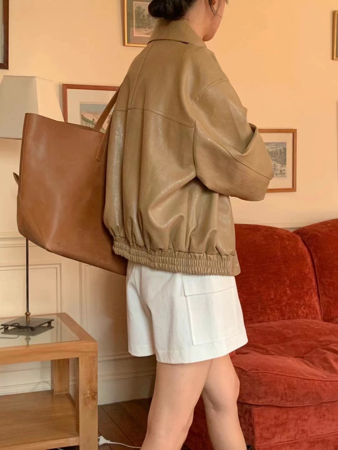 Korean New Retro Fashion Long-Sleeved PU Leather Jacket K010613