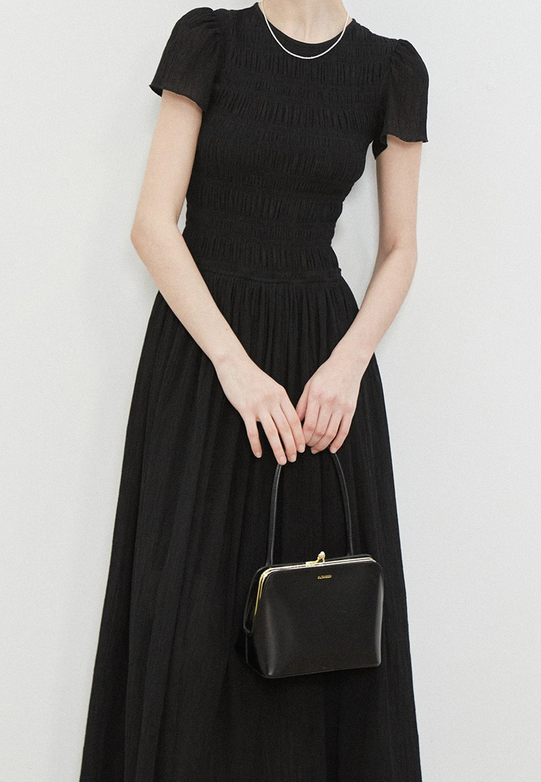 New Elegant Irregularly twisted puff sleeve dress K25120305