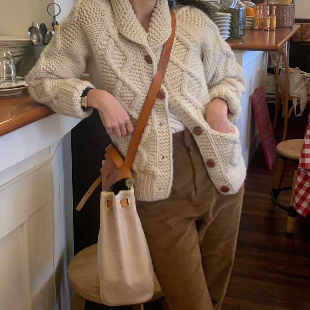 Korean style thick cozy sweater cardigan K010620