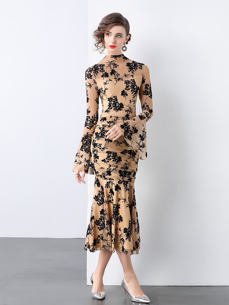 New Elegant Hepburn Style Fishtail bodycon dress K26011301