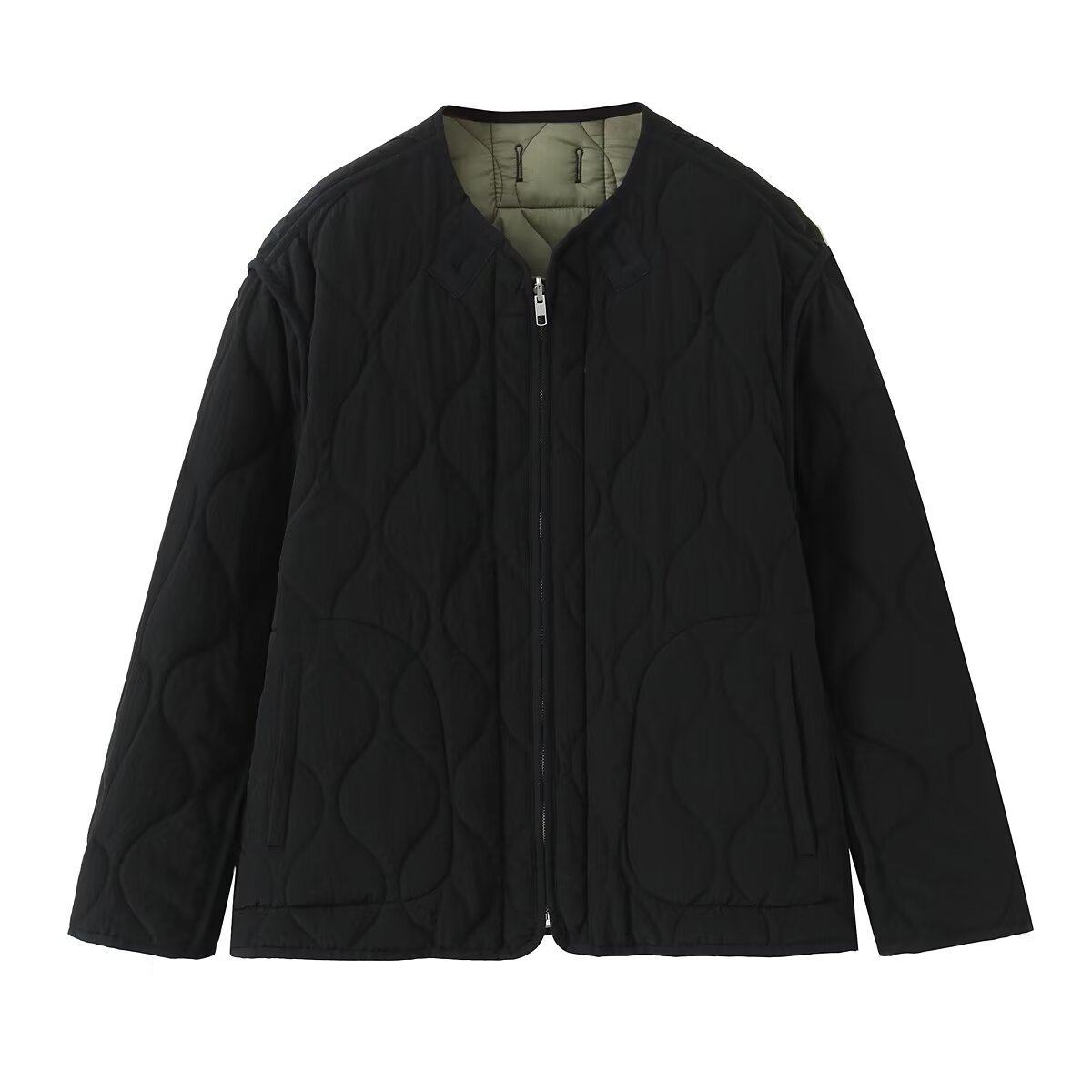 Winter Reversible Quilted Jacket Lightweight Warm Cotton Coat K26012204