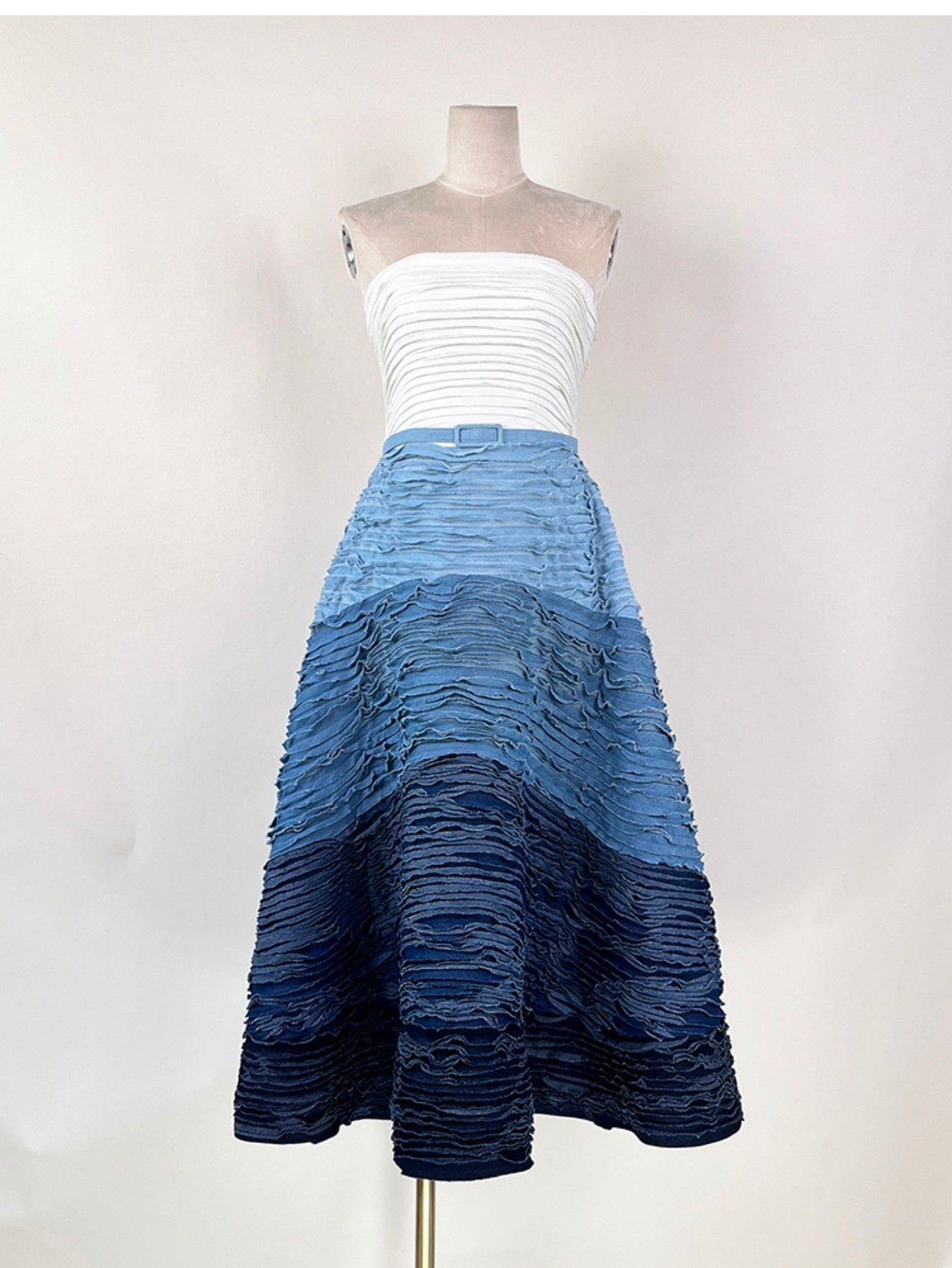 Chic gradient texture two piece midi dress K26051307