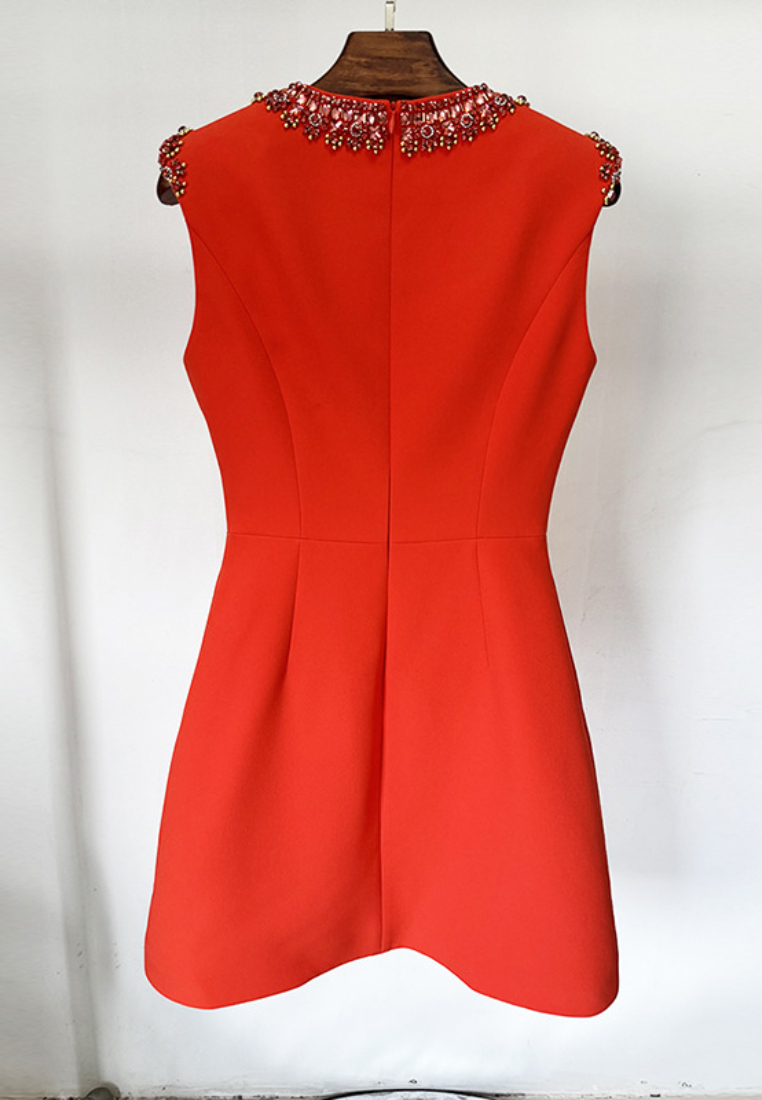 New Elegant Rhinestone Embellished Vest Party Dress K121702