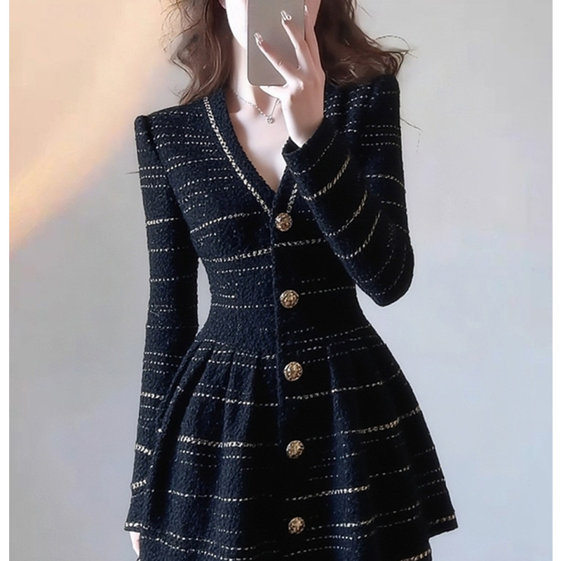 New Elegant V Neck Women Dress K010605