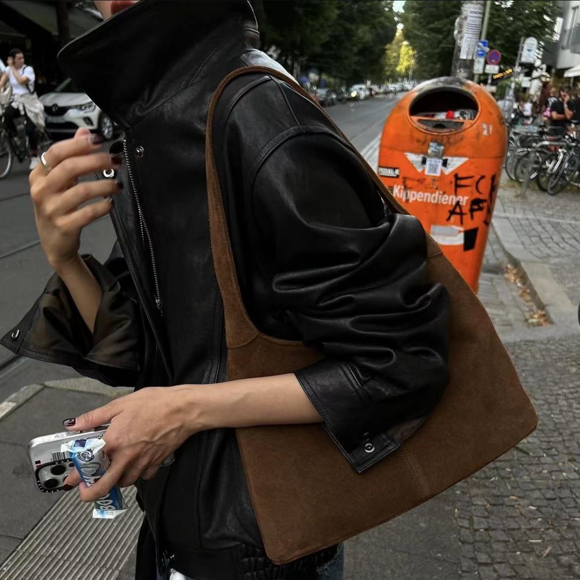 Korean New Retro Maillard Style Zipper Loose PU Leather Coat Women's Jacket K010611