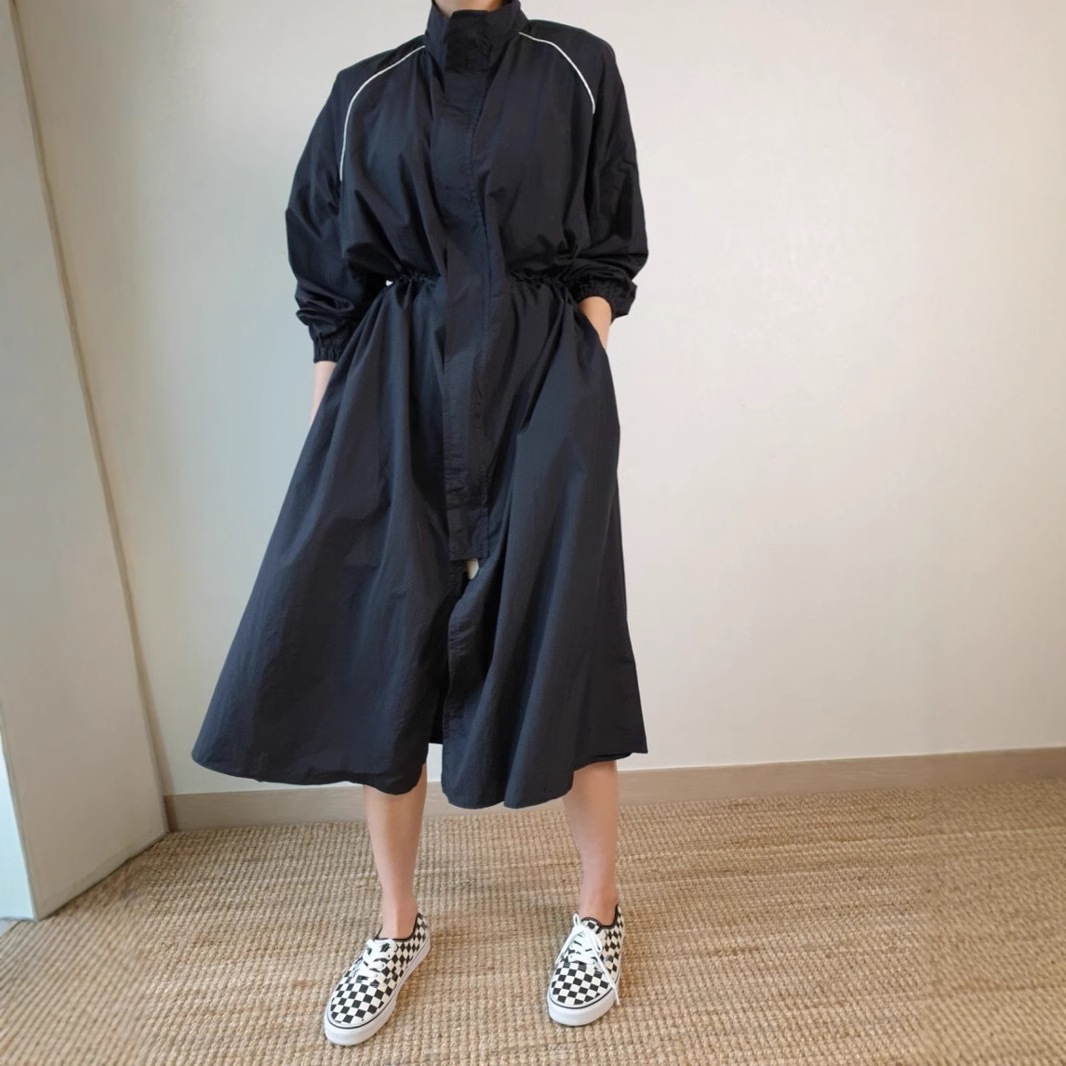 Korean chic early spring new loose high-waisted trench coat style dress K010614