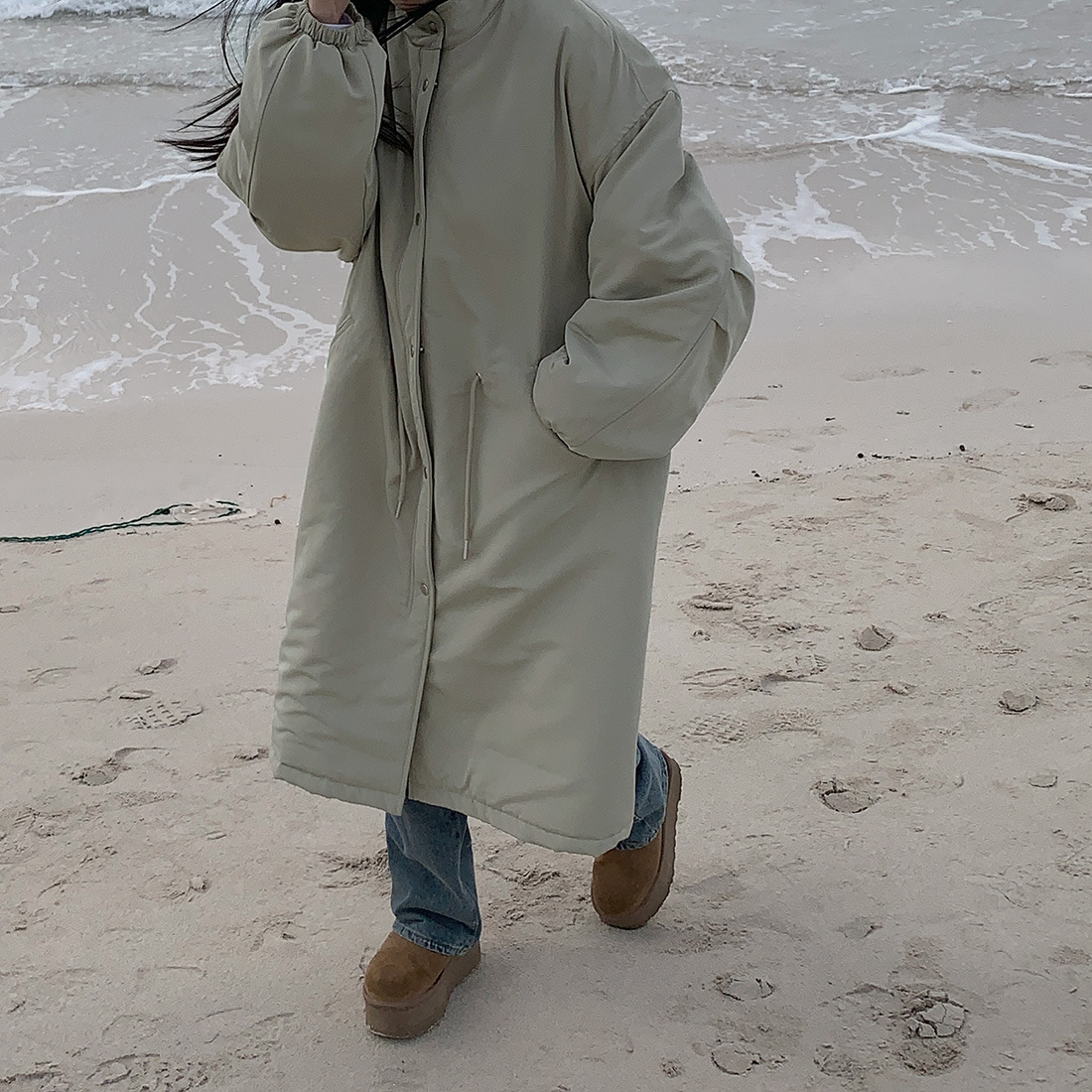 Korean chic stand collar cotton-padded coat warm cotton-padded jacket K010624