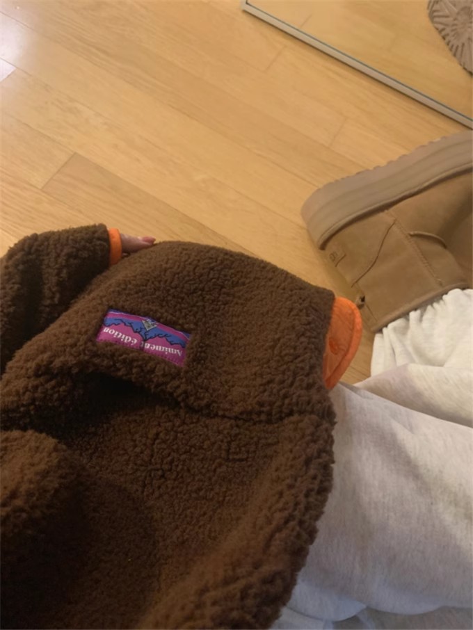 Korean style reversible color-blocked lamb cotton-padded jacket for women K010623