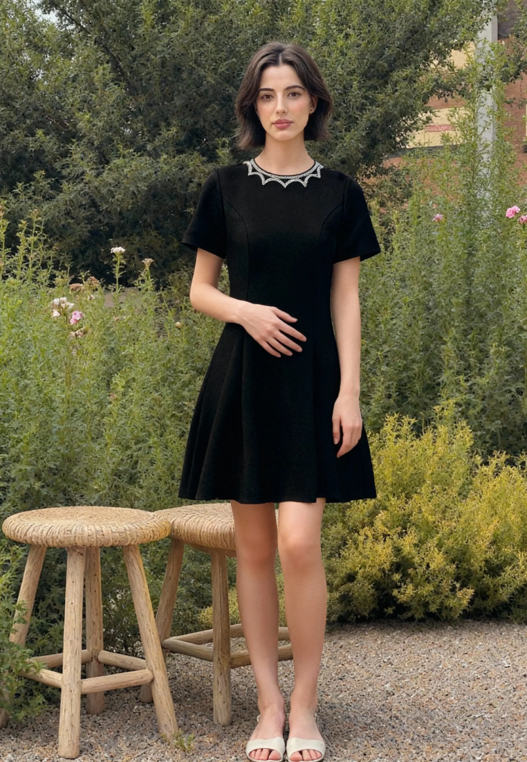 New Elegant round neck short-sleeved dress Party Dress K121701
