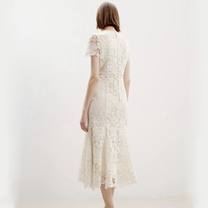 New S/S French-style lace fishtail elegant bodycon long Party dress K26011209