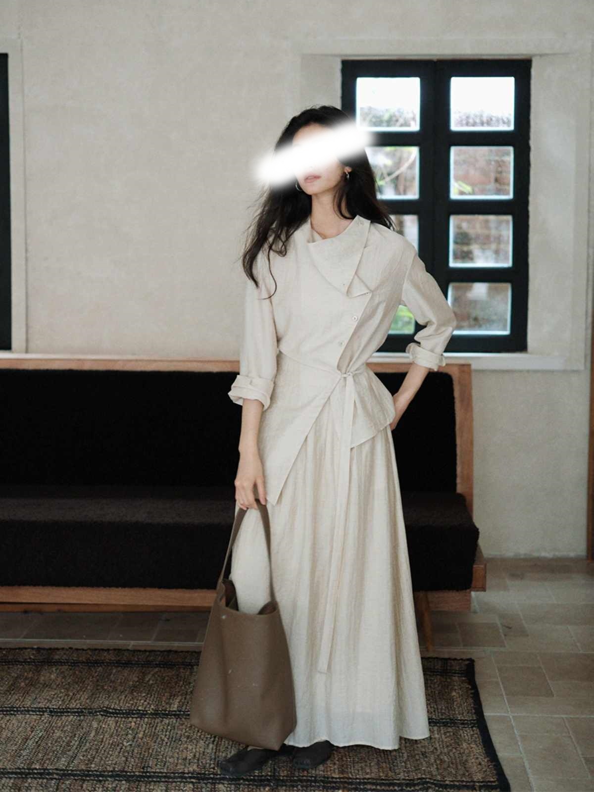 New Elegant Lng sleeve Shirt and Skirt Set K25120902