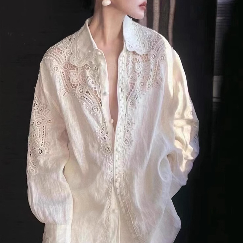 New Elegant Long sleeve white shirt K26012010