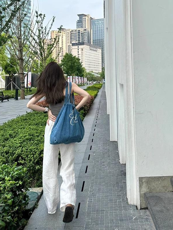 High Waist Cotton Linen Wide Leg Pants Loose Fit Casual Straight Leg Trousers K26032408