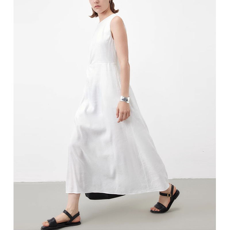 Chic Style Sleeveless Knot Waist Linen Midi Dress