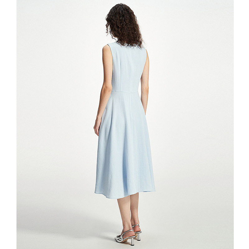 Chic Style Sleeveless Twist Waist A-Line Midi Dress K26051105