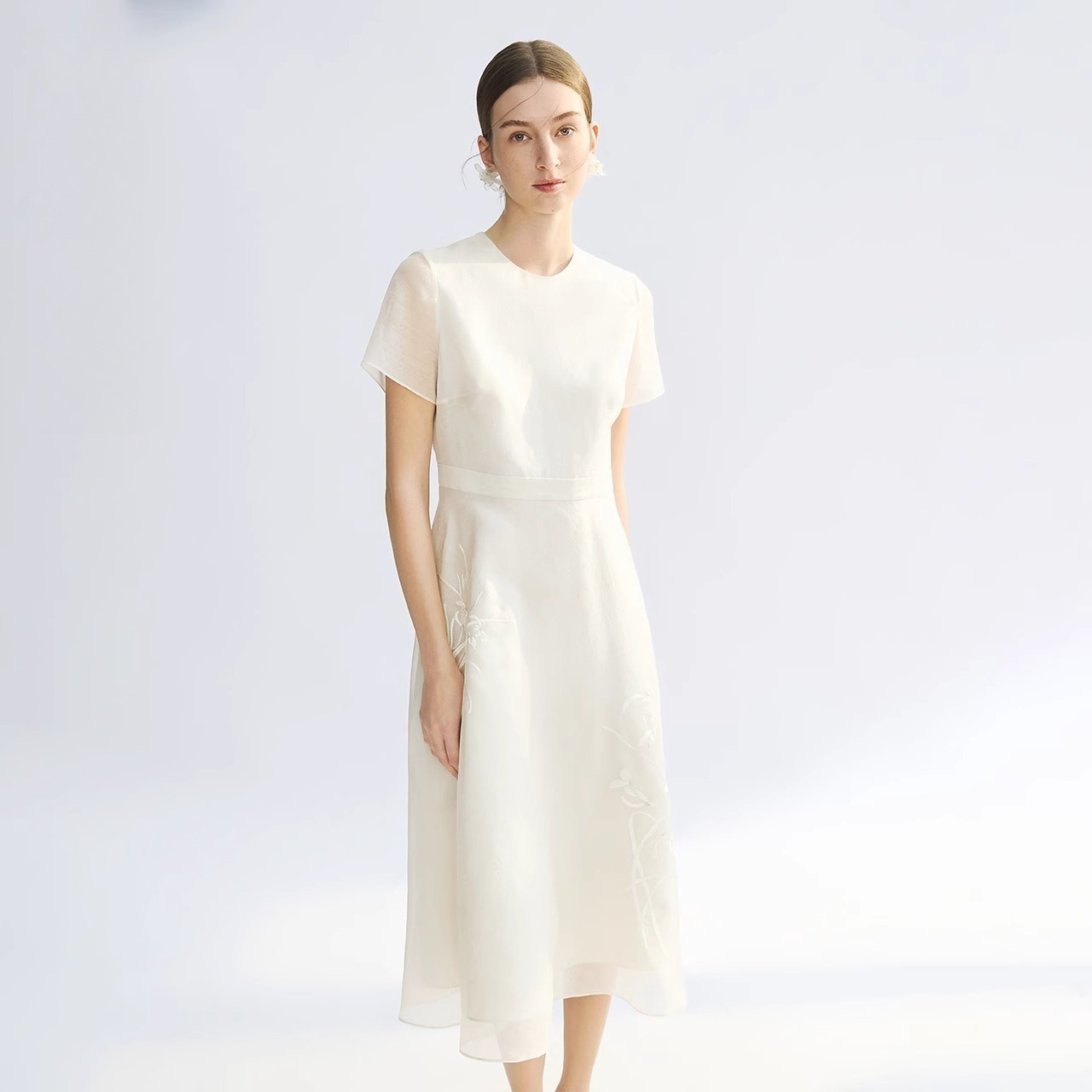 Luxury New jacquard silk long dress high-end one piece dress K25120906