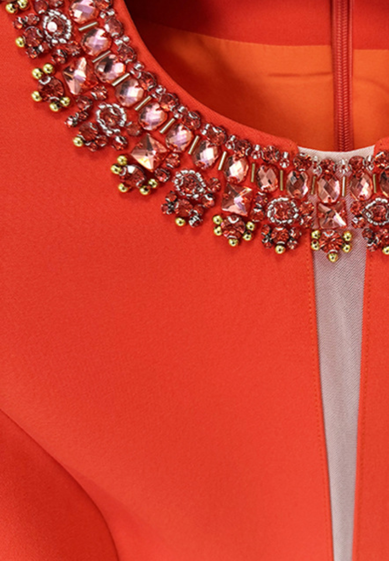 New Elegant Rhinestone Embellished Vest Party Dress K121702