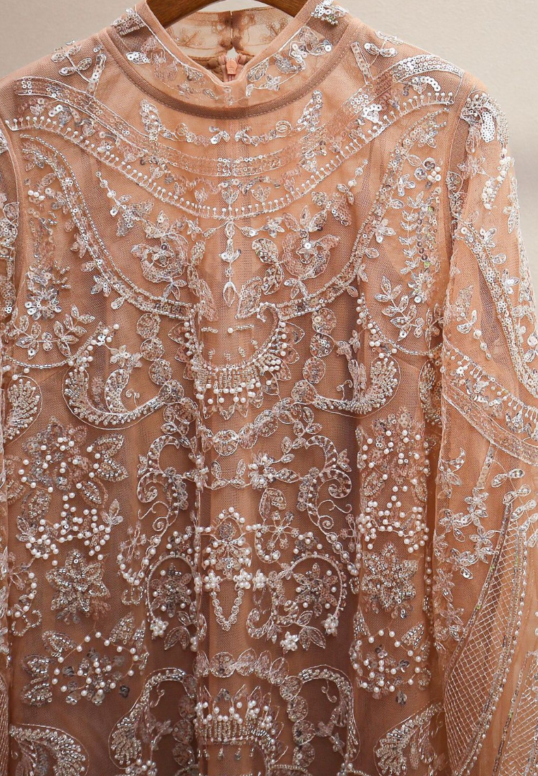 New elegant Retro sequined mesh midi dress K121705