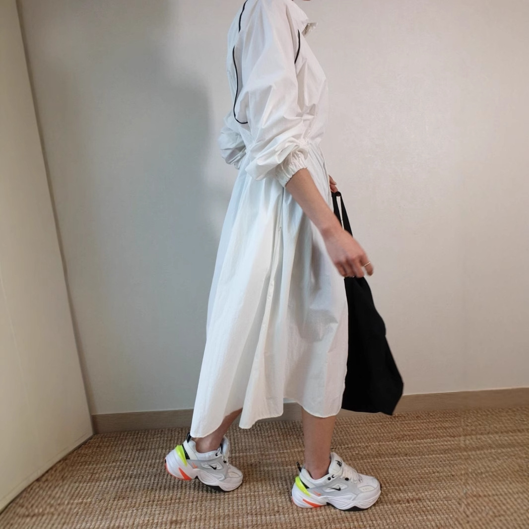 Korean chic early spring new loose high-waisted trench coat style dress K010614