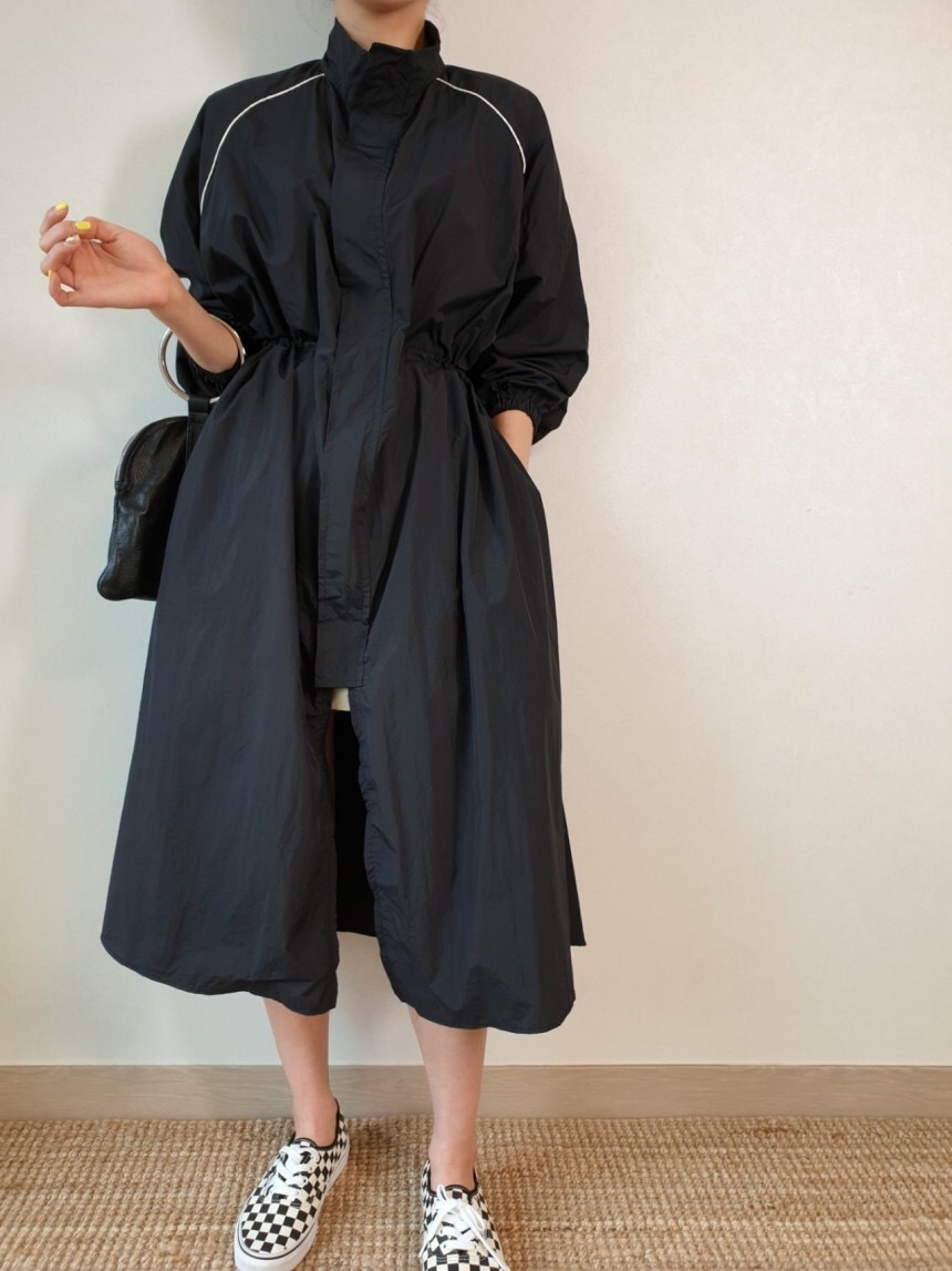 Korean chic early spring new loose high-waisted trench coat style dress K010614