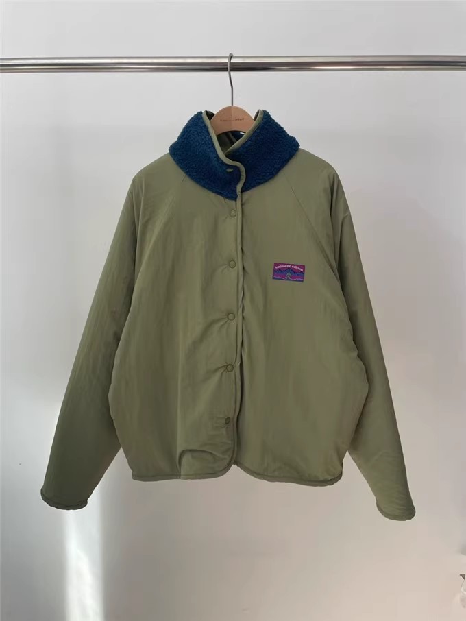 Korean style reversible color-blocked lamb cotton-padded jacket for women K010623