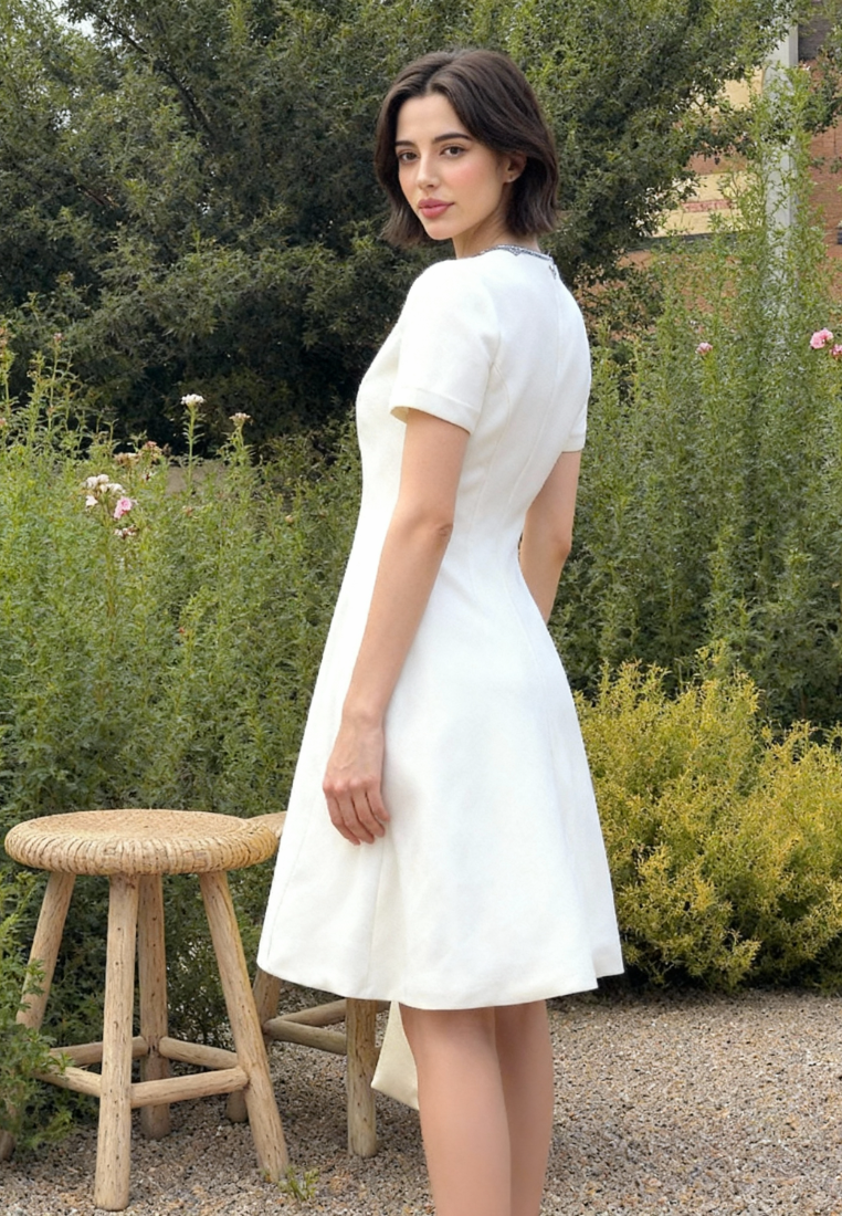 New Elegant round neck short-sleeved dress Party Dress K121701