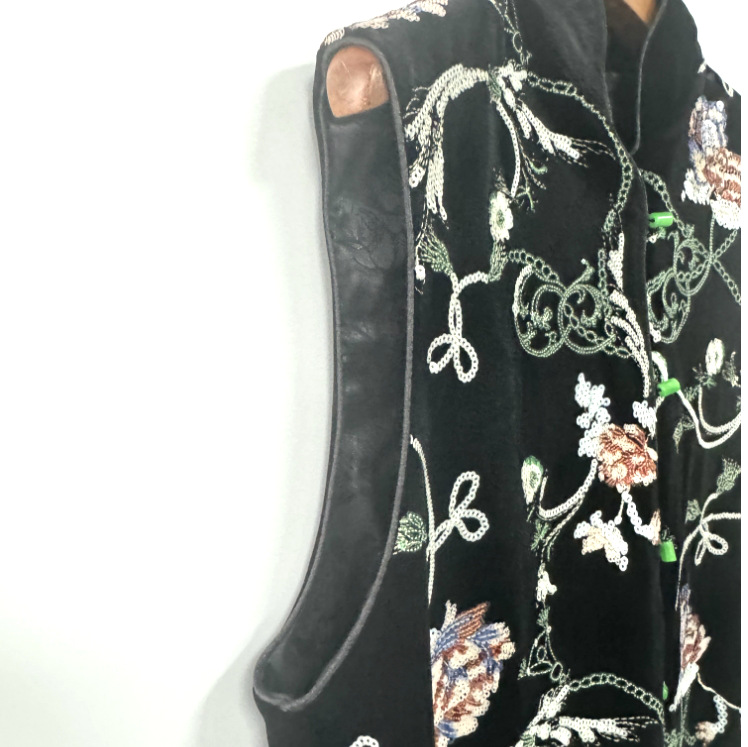 New black velvet midi skirt for women Chinese retro style Suit Set K26012001