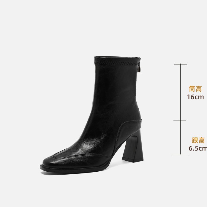 New Chic Style Leather Women Heel Short Boot K122906