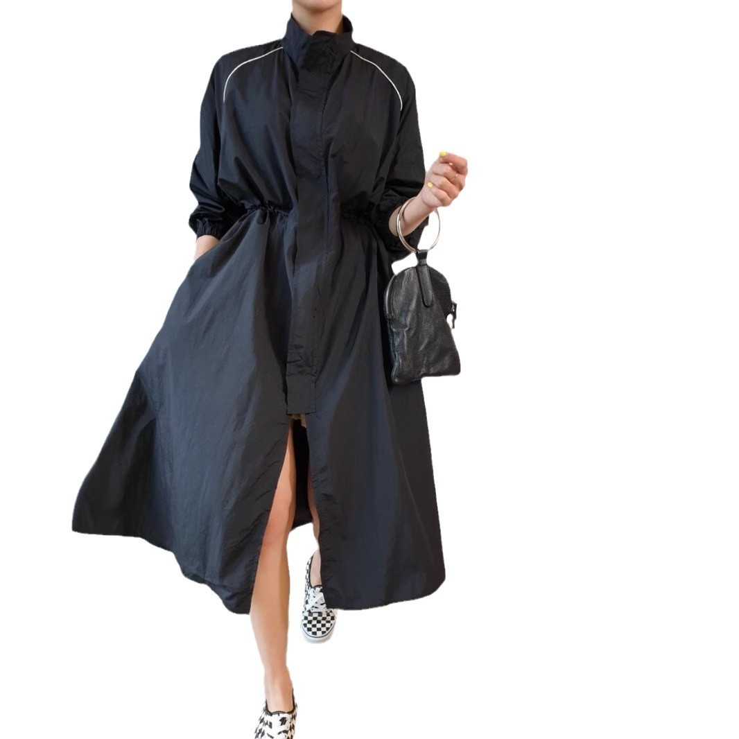 Korean chic early spring new loose high-waisted trench coat style dress K010614