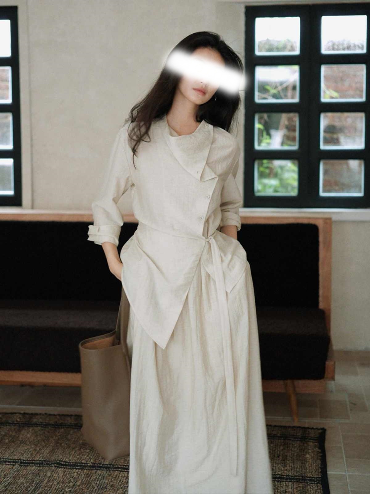 New Elegant Lng sleeve Shirt and Skirt Set K25120902