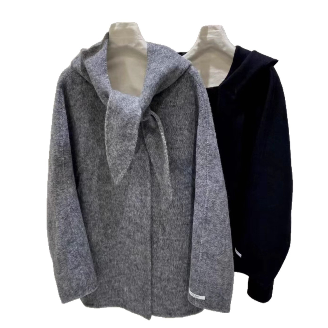 Korean-style French flai tie-neck bow Women Wool Jacket K010618