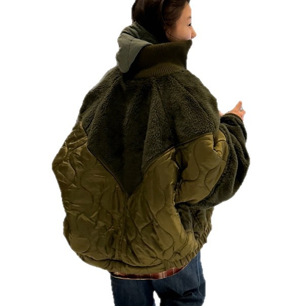 New Korean style winter coat with lamb wool trim Jacket K010621