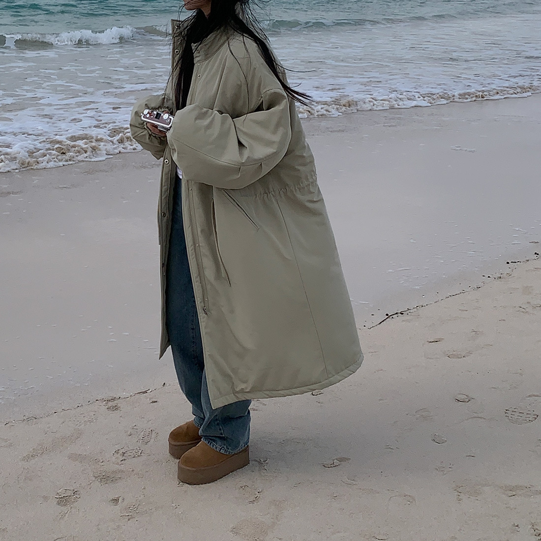 Korean chic stand collar cotton-padded coat warm cotton-padded jacket K010624