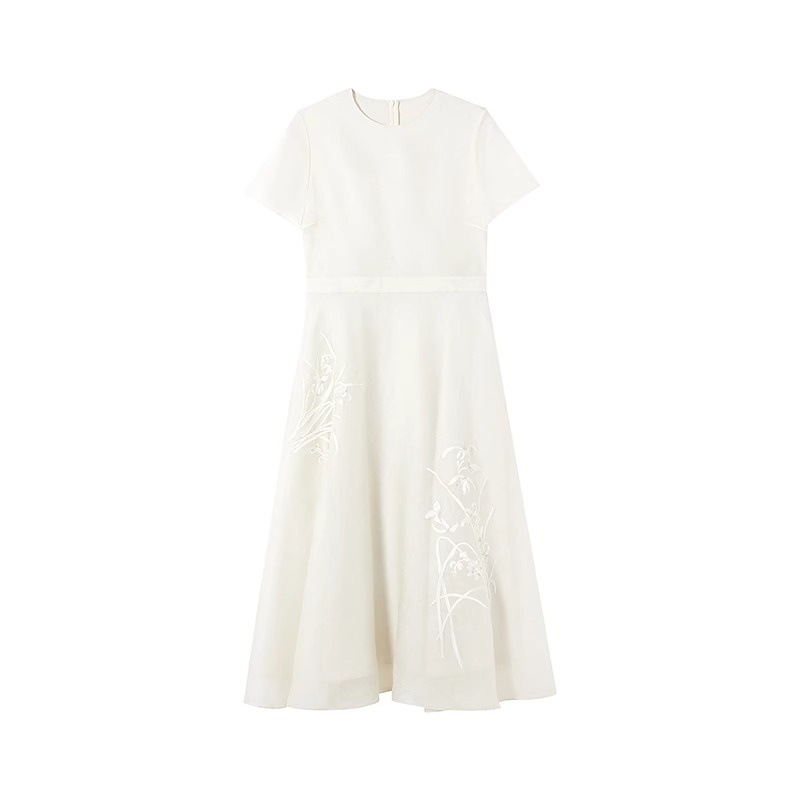 Luxury New jacquard silk long dress high-end one piece dress K25120906