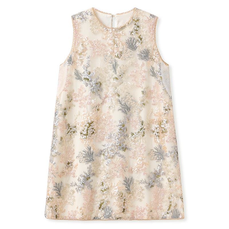 New elegant Retro luxury sequined High-End A-line Dress K121709