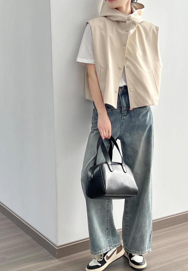 New Chic Style Women's hooded vest sleeveless cropped top K122910