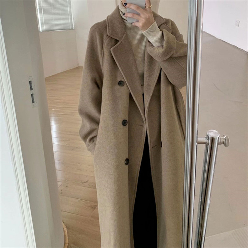 Korean chic French style wool coat for women K010619