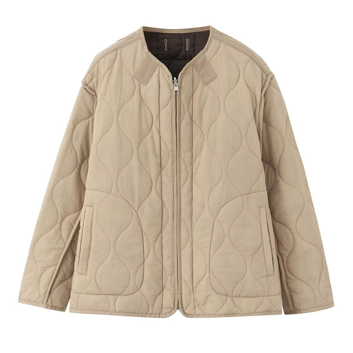 Winter Reversible Quilted Jacket Lightweight Warm Cotton Coat K26012204