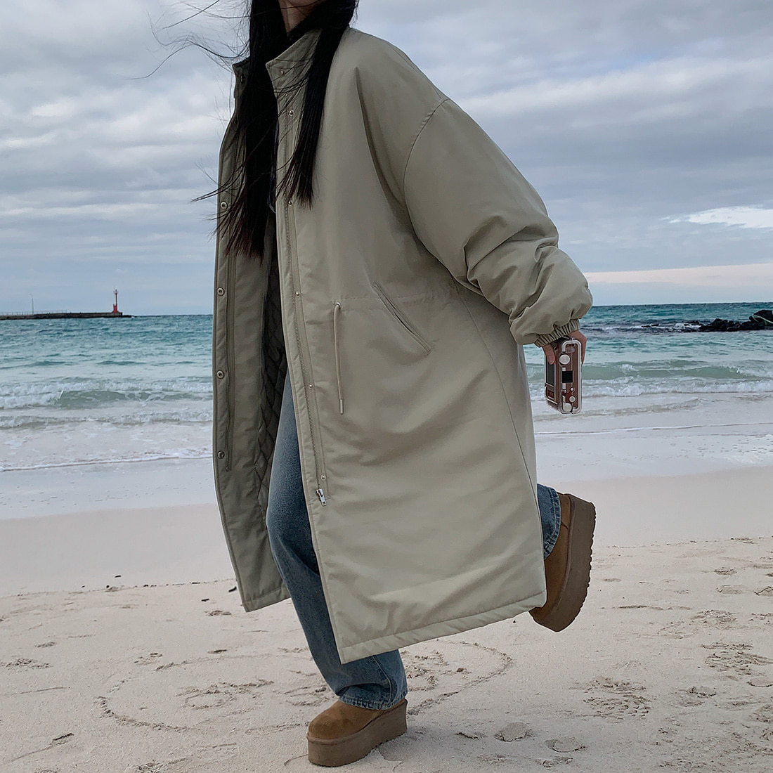 Korean chic stand collar cotton-padded coat warm cotton-padded jacket K010624