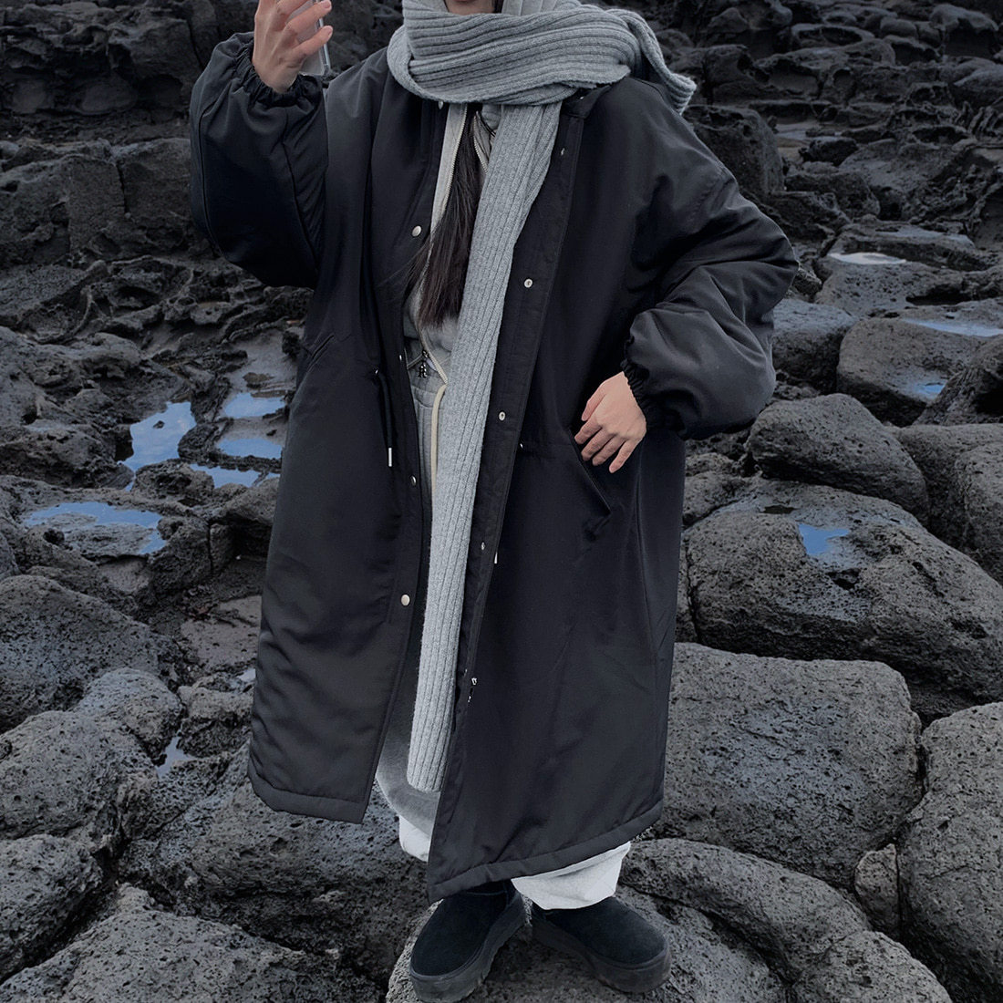 Korean chic stand collar cotton-padded coat warm cotton-padded jacket K010624