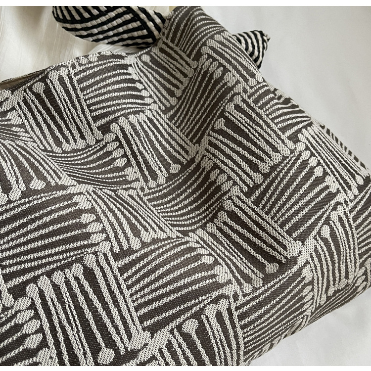 Boho Two-Tone Woven Hobo Bag Casual Daily Commute Shoulder Tote K26041404