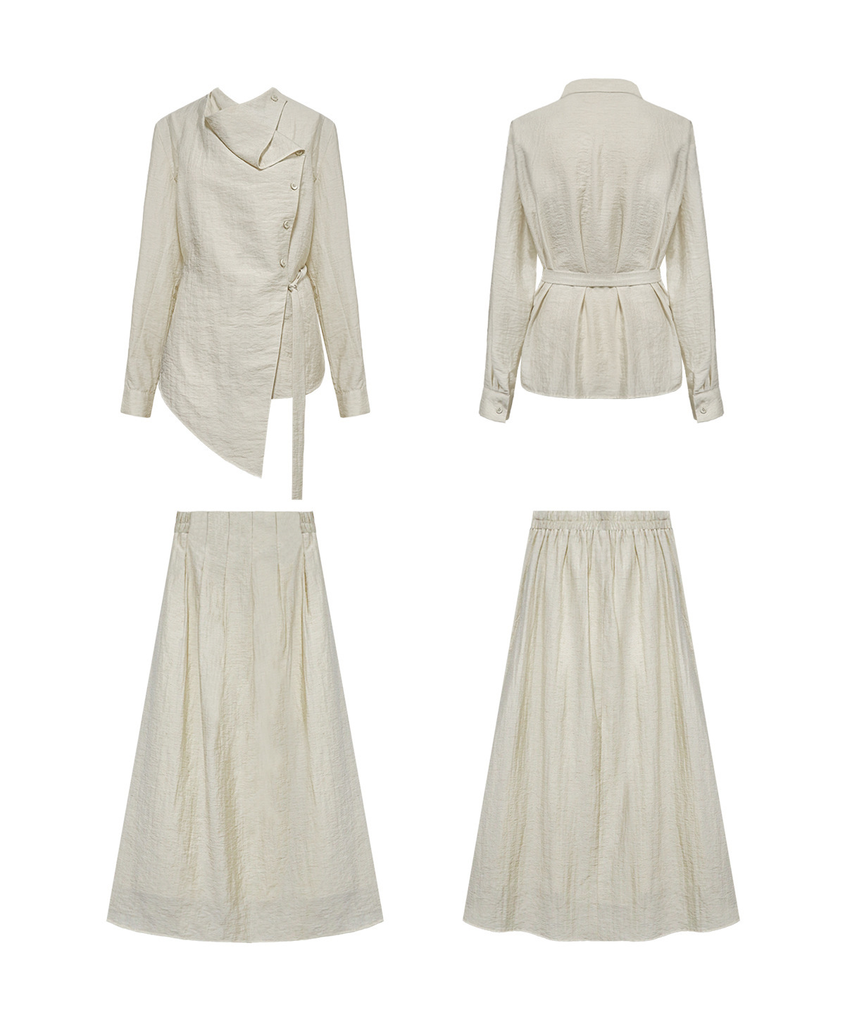 New Elegant Lng sleeve Shirt and Skirt Set K25120902